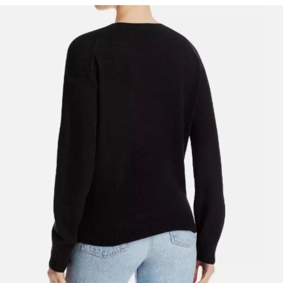 Theory Women's Cashmere V-Neck Pullover Sweater Size S Black Long Sleeve Knit - Picture 2 of 11